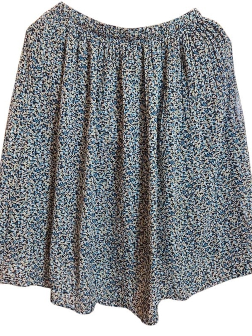 Vintage Allison Taylor Blue Ditsy Floral Midi Skirt Size Small